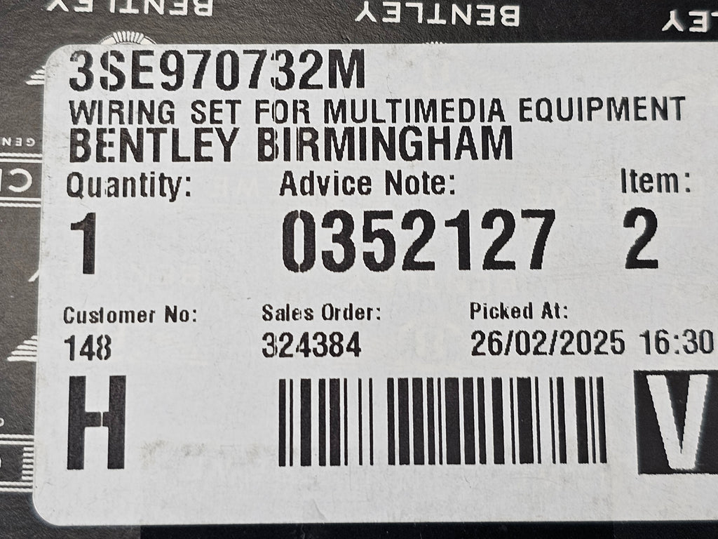 BENTLEY WIRING SET FOR MULTIMEDIA 3SE970732M