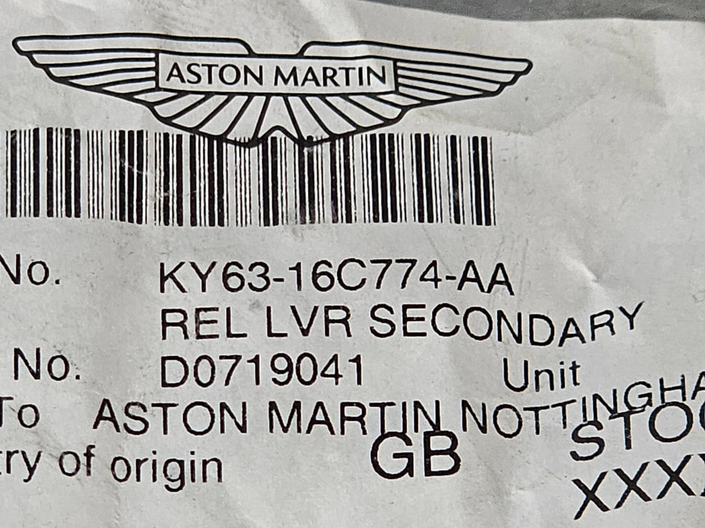 ASTON MARTIN VANTAGE BONNET SECONDARY RELEASE LEVER KY63-16C774-AA