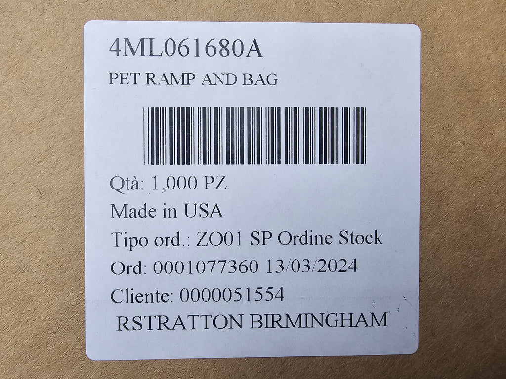 LAMBORGHINI URUS PET RAMP AND BAG 4ML061680A