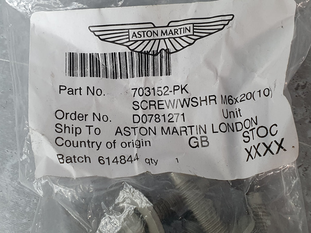 ASTON MARTIN SCREW AND WASHER M6X20 (PACK OF 10) 703152-PK