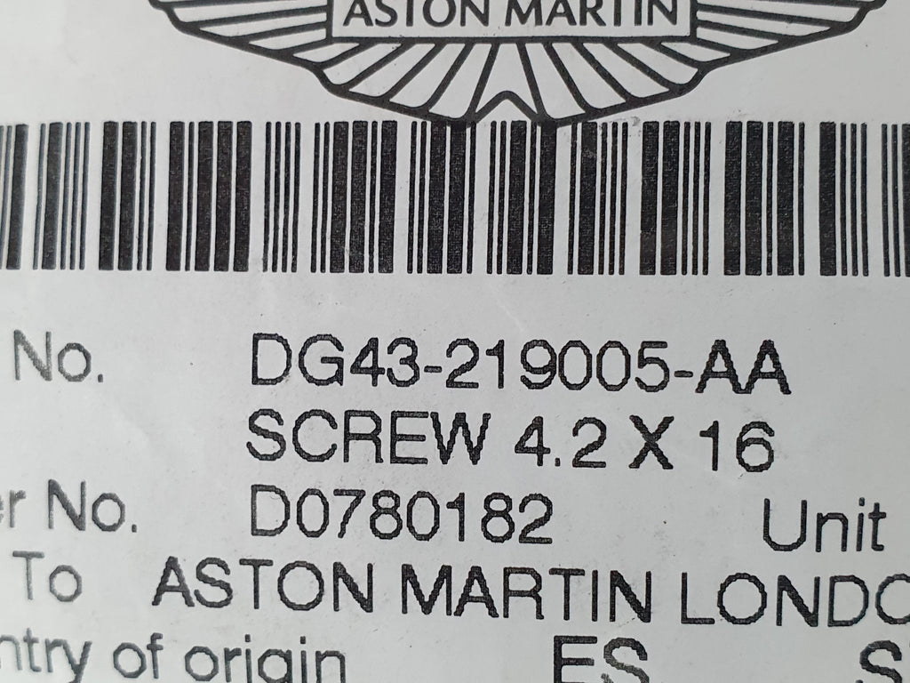 ASTON MARTIN SCREW, 4.2 X 16 DG43-219005-AA