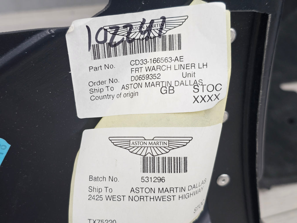 ASTON MARTIN FRONT LEFT WHEEL ARCH LINER CD33-166563-AE