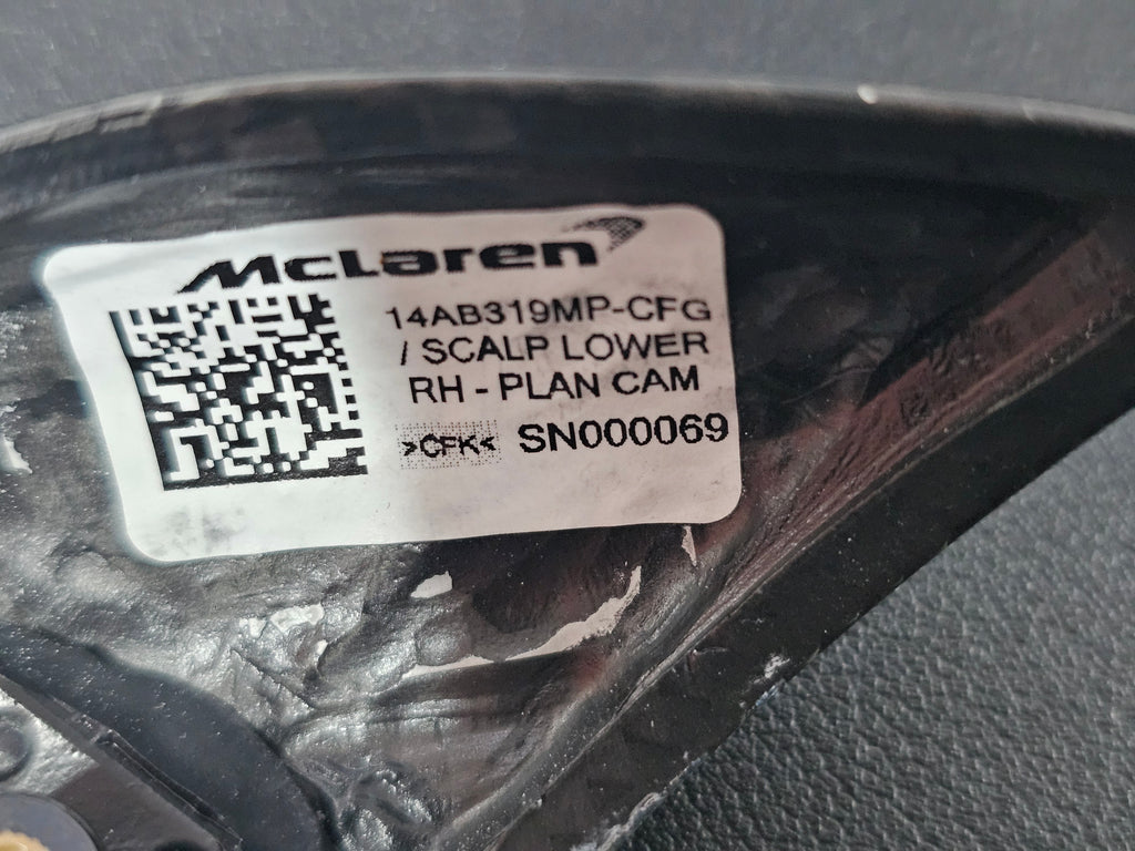 MCLAREN 720S LH / RH MIRROR STALKS LOWER SCALPS PLAN CAM 14AB318MP/ 14AB319MP