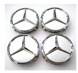 MERCEDES 75MM SILVER CENTER CAPS SET  A2204000125