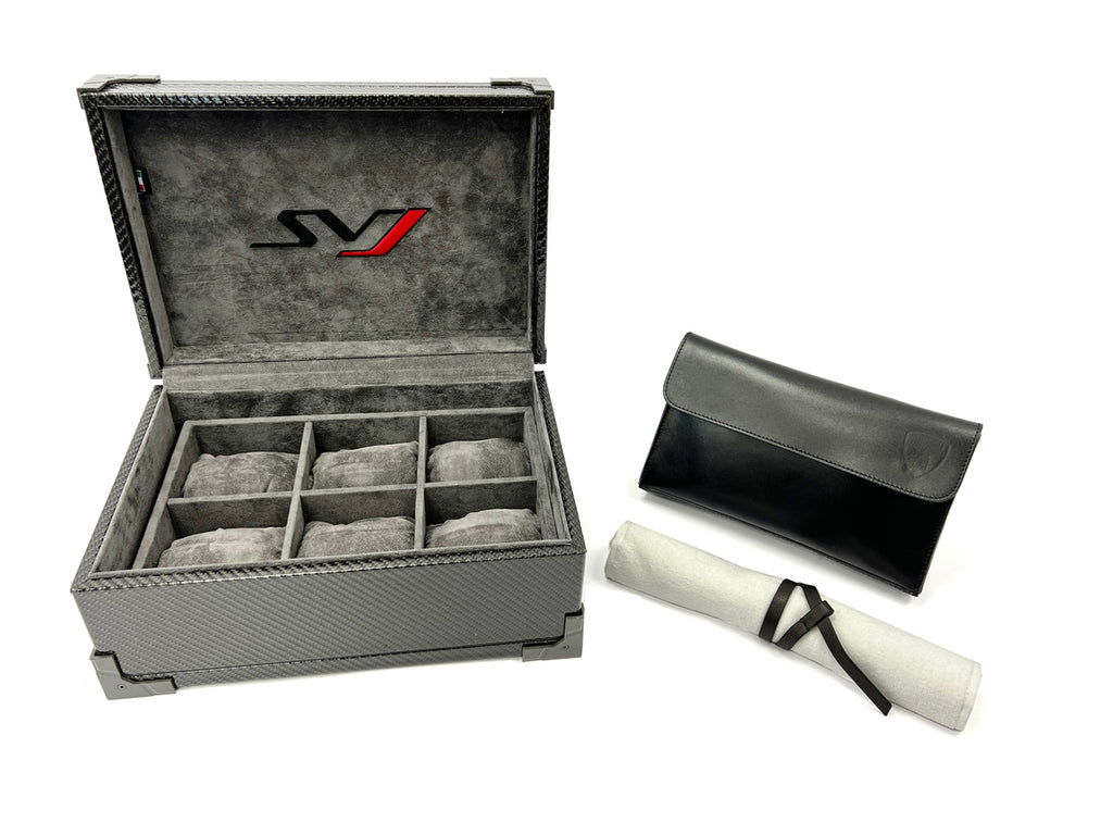 GENUINE LAMBORGHIN SVJ EDITION CARBON WATCH BOX/ CASE INC AFTERCARE PACK