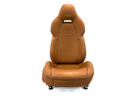 FERRARI F12 FRONT RIGHT COMFORT SEAT IN TAN LEATHER WITH WHITE STITCHING