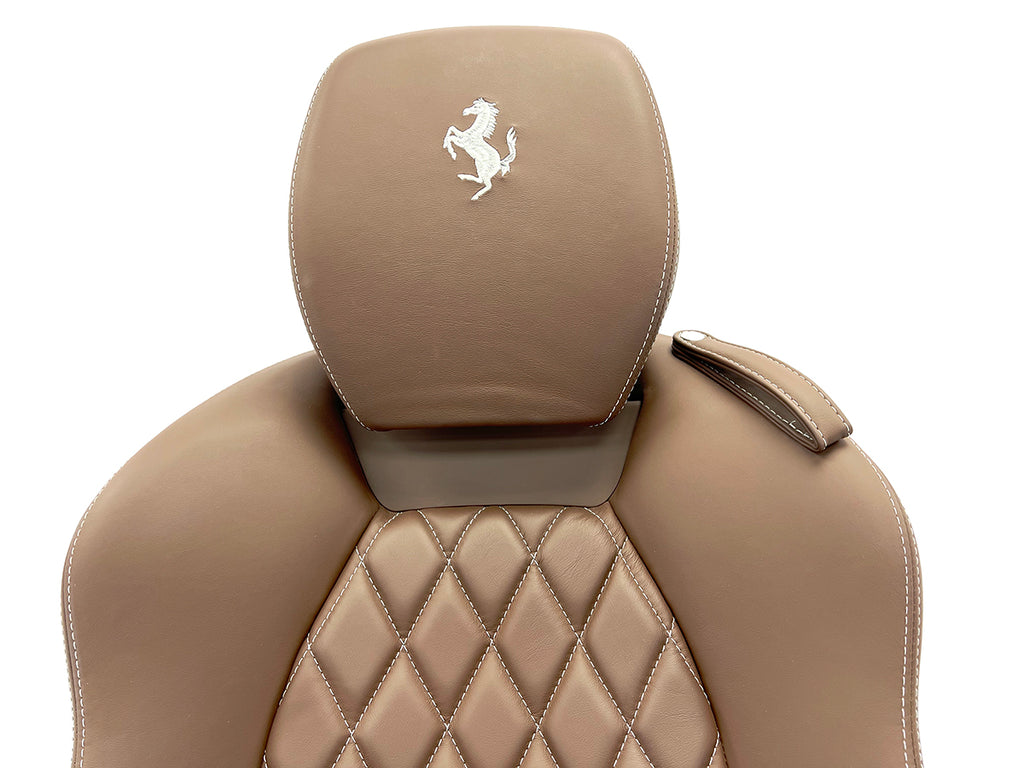 GENUINE FERRARI CALIFORNIA FRONT LEFT SEAT IN BROWN WITH DIAMOND PATTERN