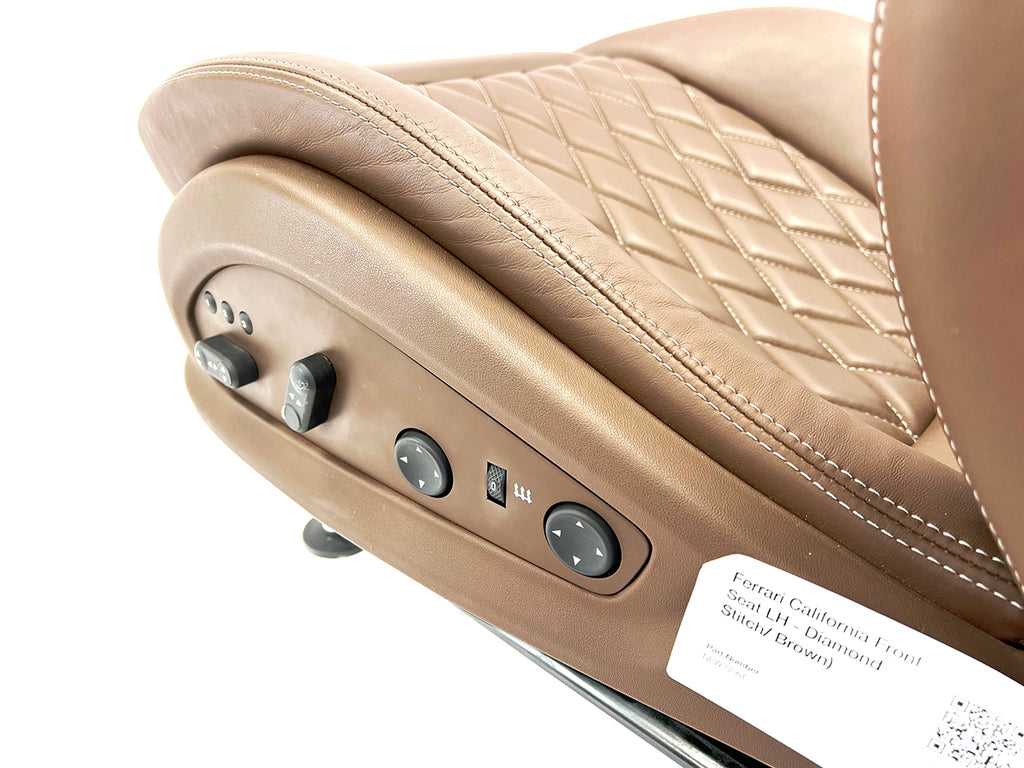 GENUINE FERRARI CALIFORNIA FRONT LEFT SEAT IN BROWN WITH DIAMOND PATTERN