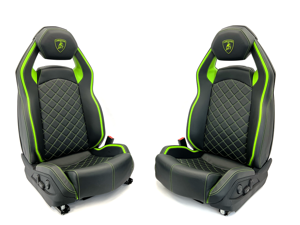 LAMBORGHINI AVENTADOR S AD-PERSONAN BLACK/ VERDE FEAUNS "GREEN" ACCENTS COMFORT SEATS