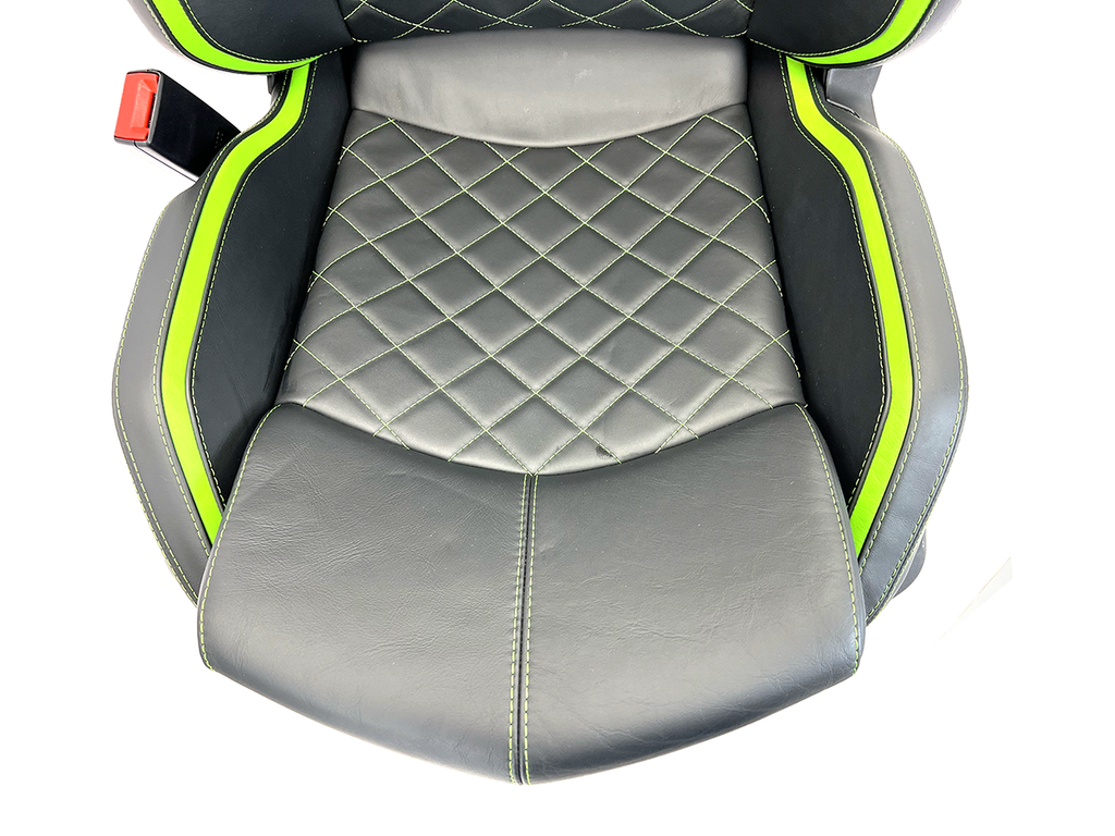 LAMBORGHINI AVENTADOR S AD-PERSONAN BLACK/ VERDE FEAUNS "GREEN" ACCENTS COMFORT SEATS