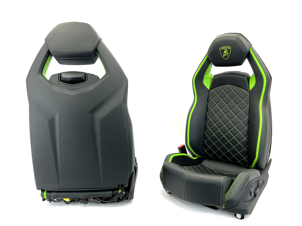 LAMBORGHINI AVENTADOR S AD-PERSONAN BLACK/ VERDE FEAUNS "GREEN" ACCENTS COMFORT SEATS