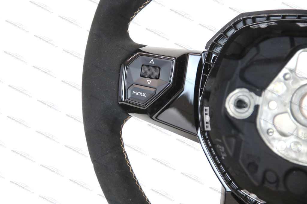 LAMBORGHINI AVENTADOR SVJ ALCANTARA STEERING WHEEL - BLACK/GOLD 470419091A