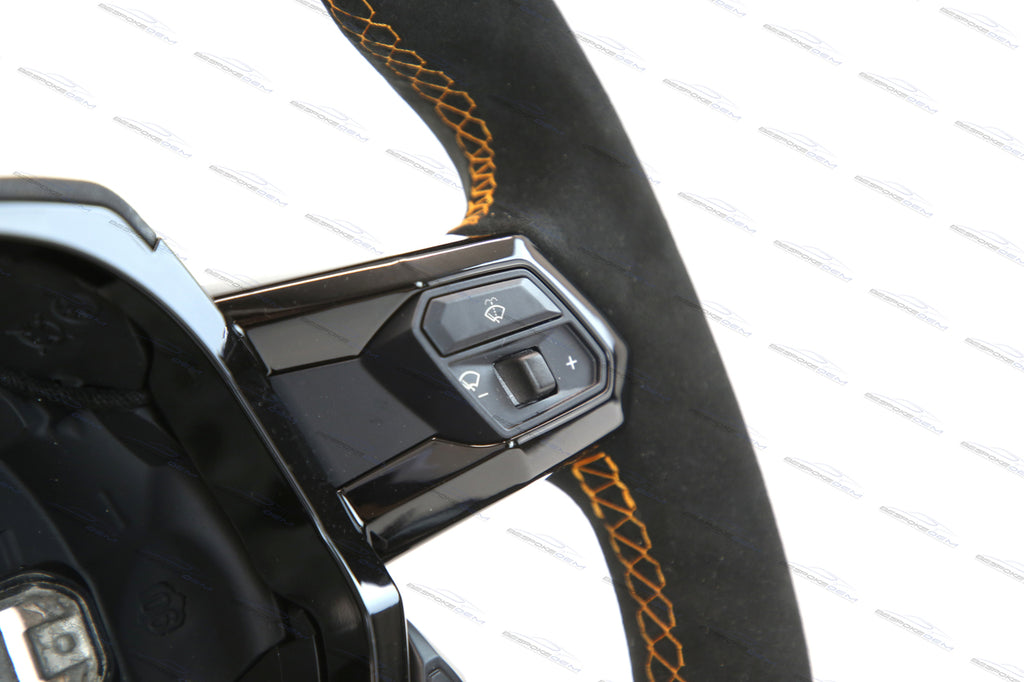 LAMBORGHINI HURACAN PERFORMANTE ALCANTARA STEERING WHEEL (WITH CRUISE CONTROL) - ORANGE  4T0419091BB