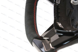 LAMBORGHINI AVENTADOR SVJ ALCANTARA STEERING WHEEL - BLACK/ RED 470419091R