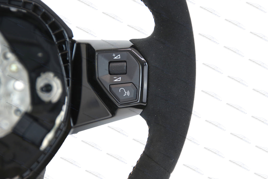 LAMBORGHINI AVENTADOR SVJ ALCANTARA STEERING WHEEL - BLACK/GOLD 470419091A