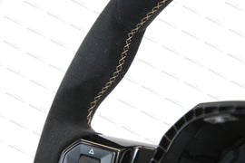 LAMBORGHINI AVENTADOR SVJ ALCANTARA STEERING WHEEL - BLACK/GOLD 470419091A